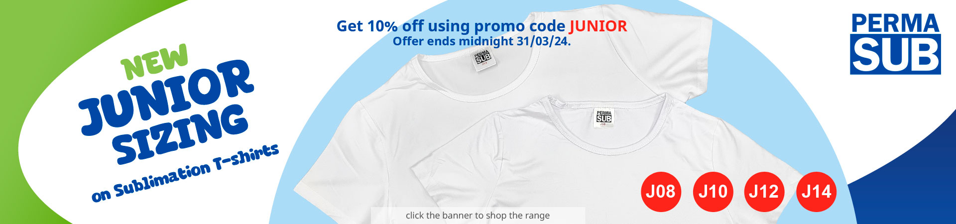New! Junior Sublimation T-Shirts - 10% Off for a limited time.