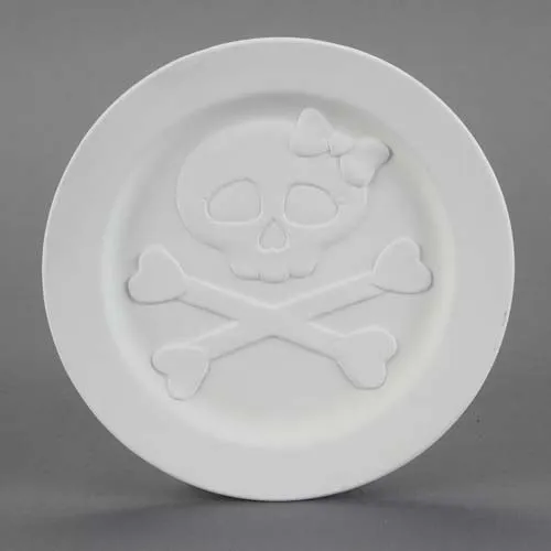 Picture of Ceramic Bisque 26781 Babydoll Skull Plate