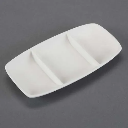 Picture of Ceramic Bisque 24809 Geometrix Divided Dish