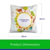 Picture of Kids Cartoon Farm Animals Sublimation Cushion Cover - Yellow