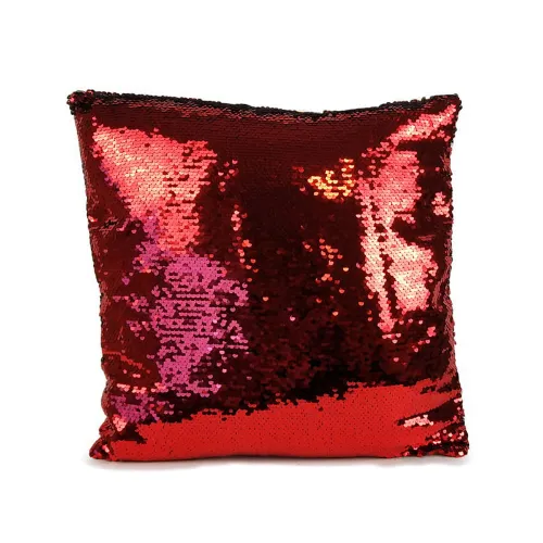 Picture of Sublimation Blank Sequin Cushion Cover - Red/Silver
