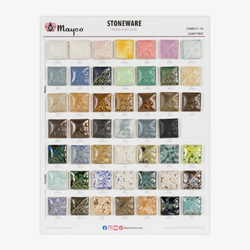 Picture of Mayco Tile Chart - Stoneware Mattes and Crystals