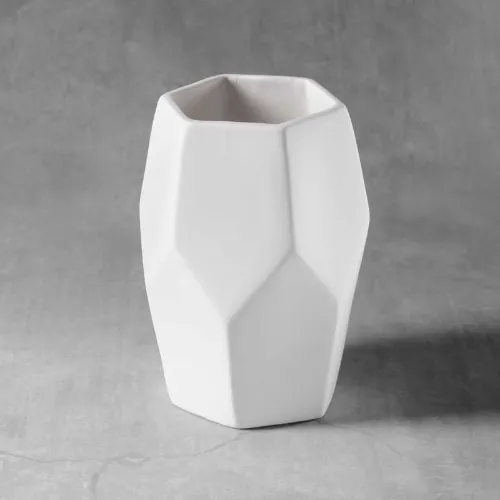 Picture of Ceramic Bisque CCX3166 Faceted Vase 6pc